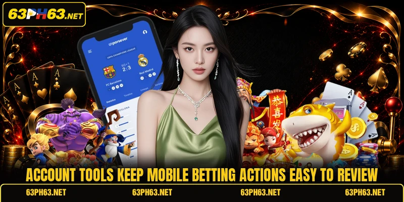 Account tools keep mobile betting actions easy to review