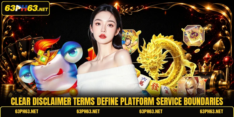 Clear disclaimer terms define platform service boundaries