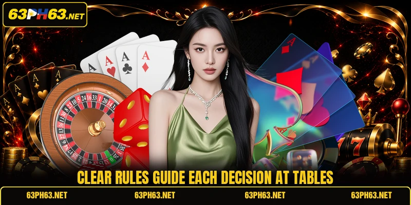 Clear rules guide each decision at tables