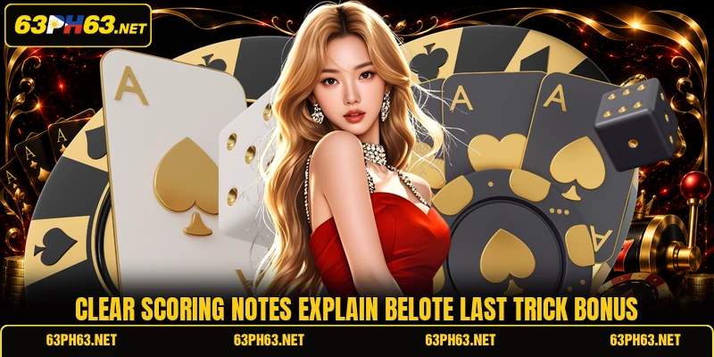 Clear scoring notes explain belote last trick bonus