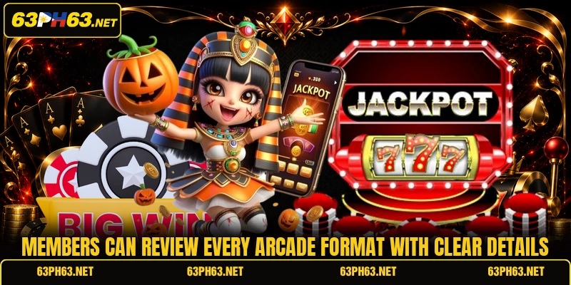 Members can review every Arcade format with clear details