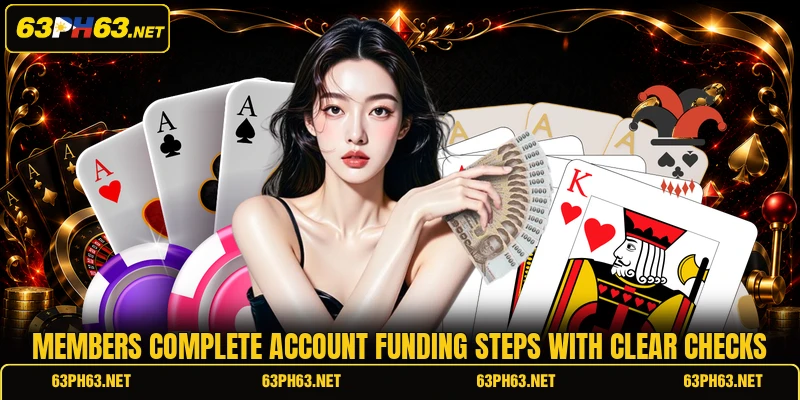 Members complete account funding steps with clear checks