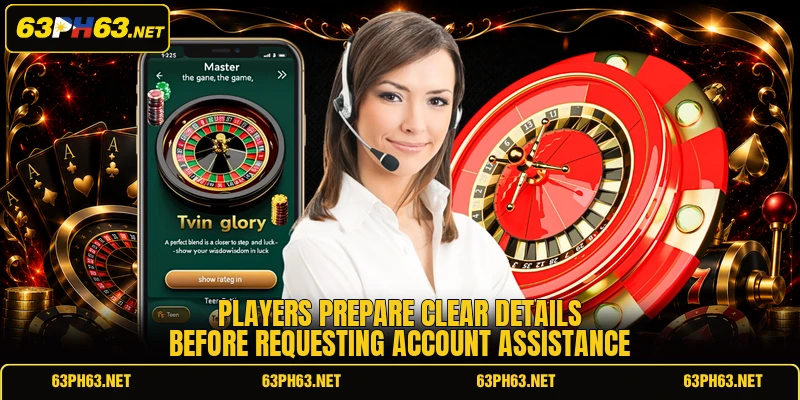 Players prepare clear details before requesting account assistance