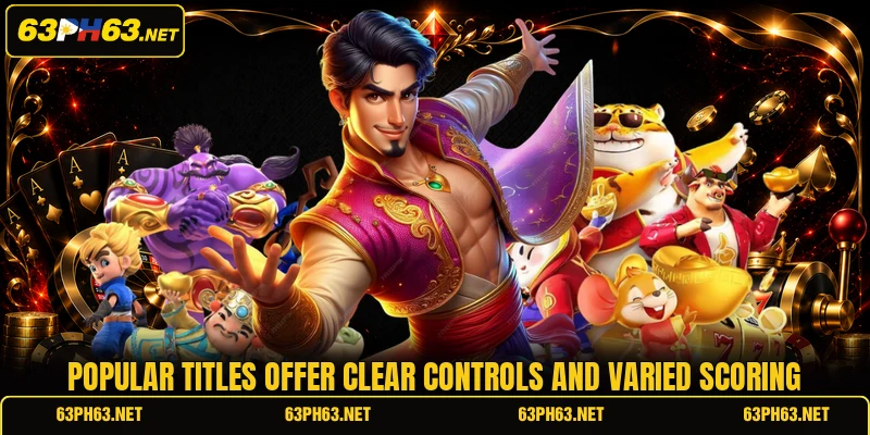 Popular titles offer clear controls and varied scoring