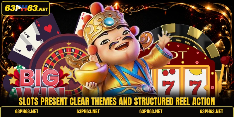 Slots present clear themes and structured reel action